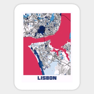 Lisbon - Portugal MilkTea City Map Sticker